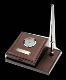 DESK CLOCK, MEMO PAD & PEN HOLDER